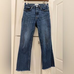 Zara Women's Dark Blue Flare Jeans